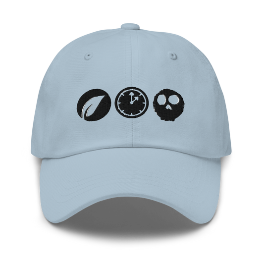 Life Time Death Symbols Dad Hat Khaki Light Blue